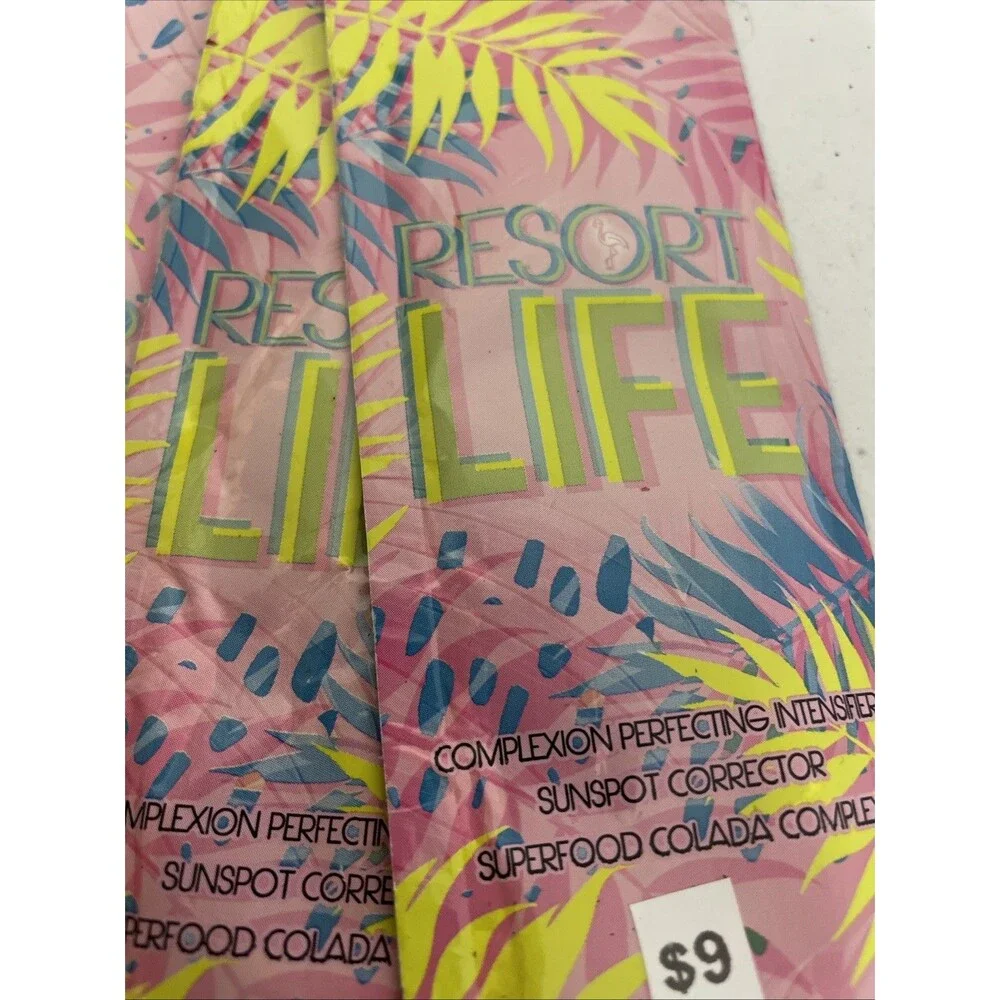 Lot Of 7 Designer Skin Tanning Lotion Packets Resort life Complexion Sunspots